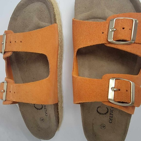 Celtic & Co. Women 41 size 10 Double Buckle Sandals Burnt Orange - Picture 8 of 13